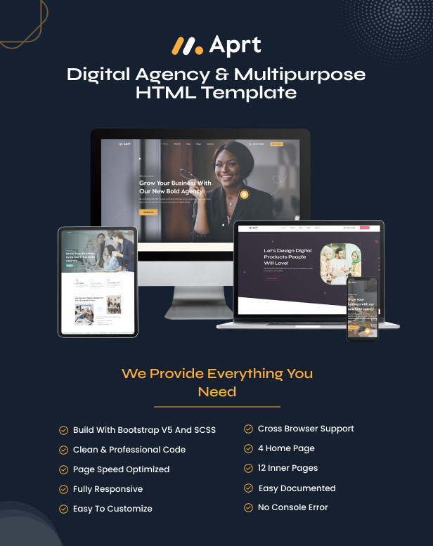 Aprt - Digital Agency & Multipurpose HTML Template