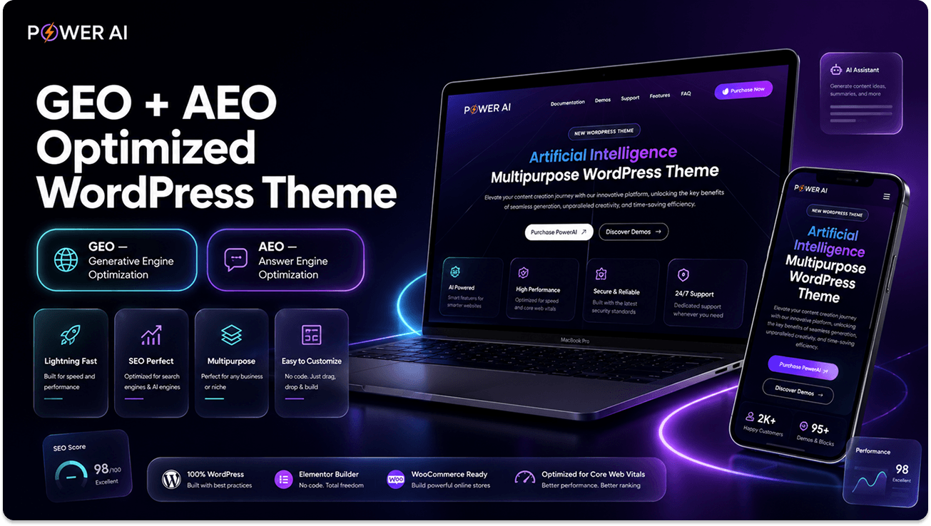 PowerAI - Artificial Intelligence Multipurpose WordPress Theme for Elementor